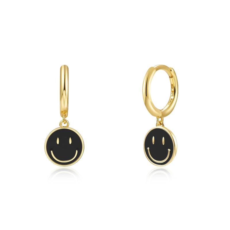 Pendientes Smiley Black