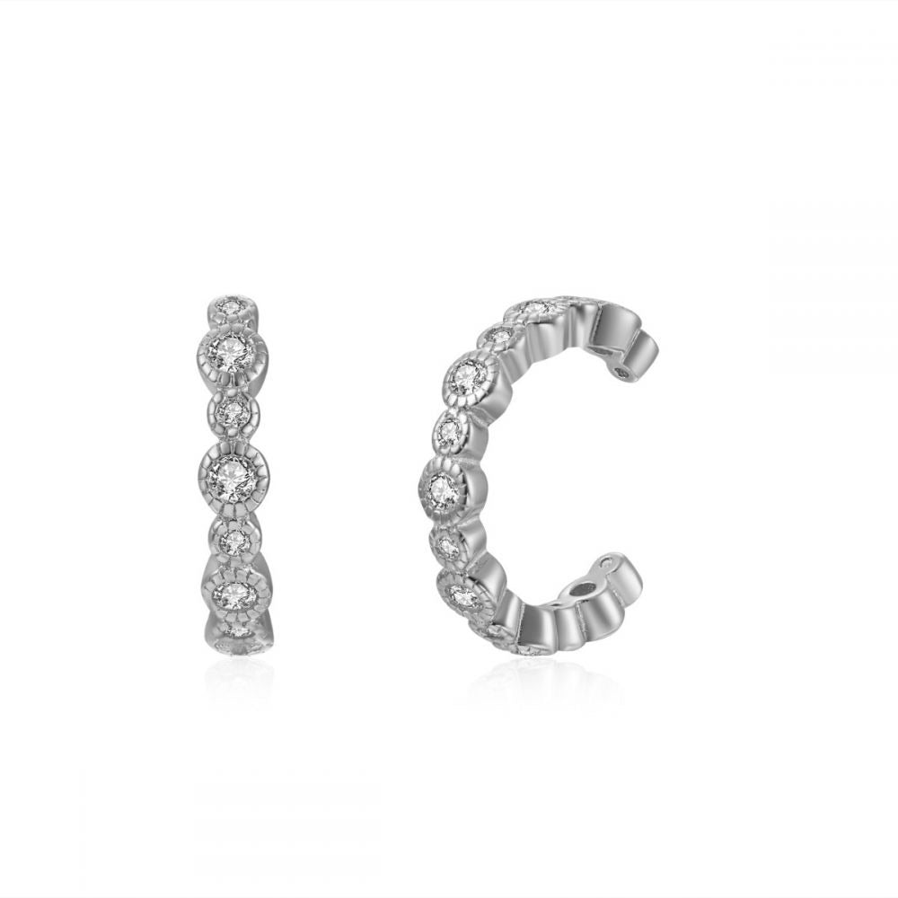 Pendientes Ear Cuff Circonita Plata