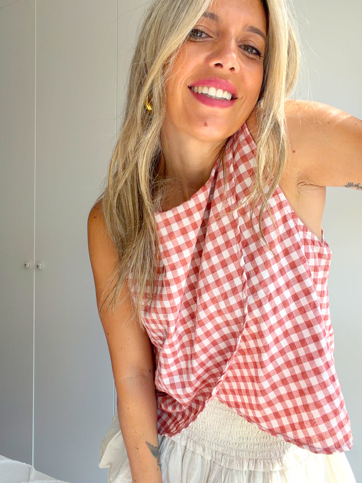 Blusa Vichy Nude