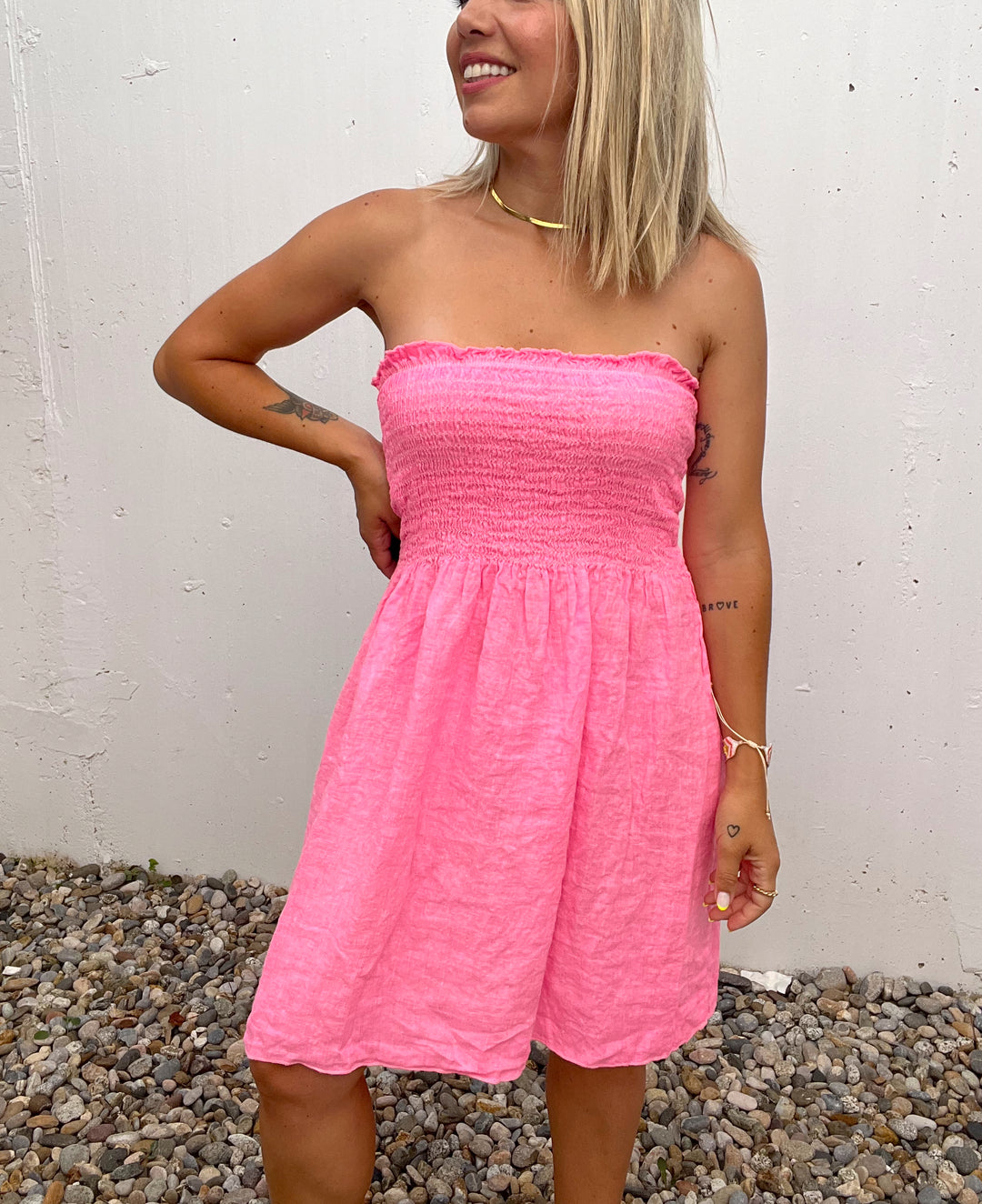 Vestido Lino Pink