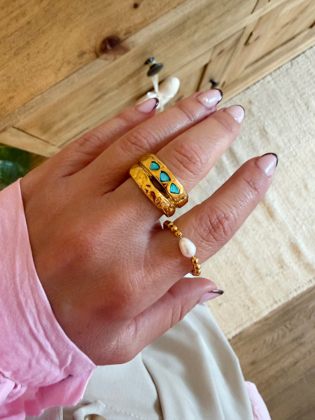Anillo Golden Pearl