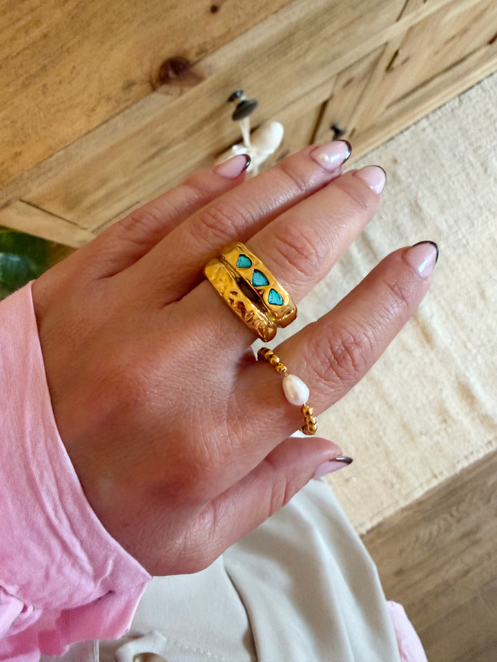 Anillo Golden Pearl