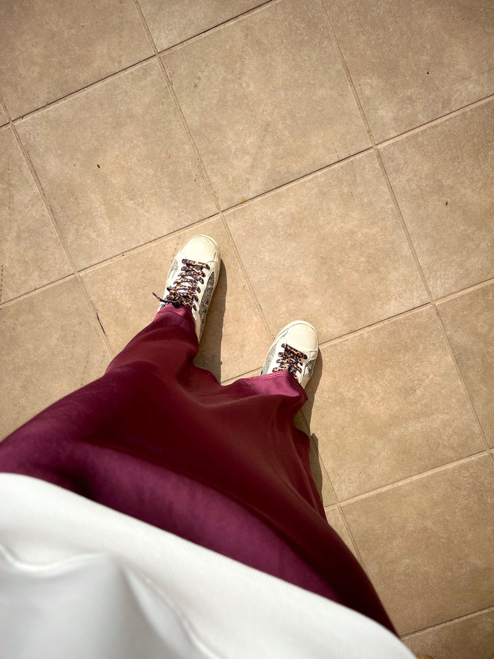 Falda Raso Burgundy