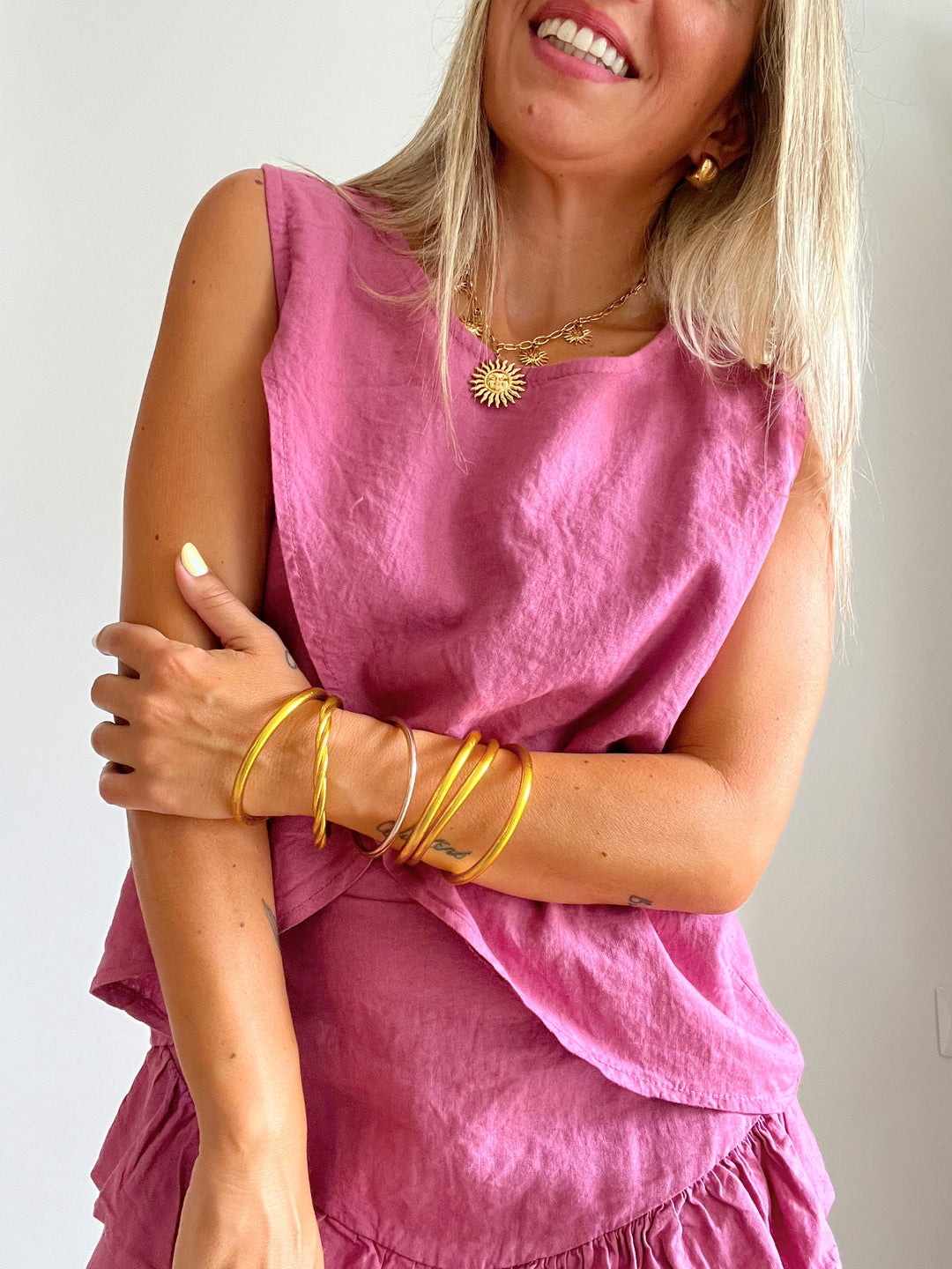 Falda Lino Rosé