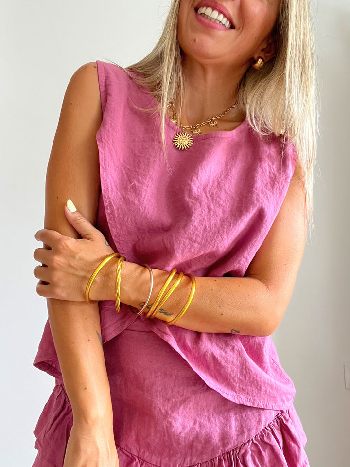 Falda Lino Rosé