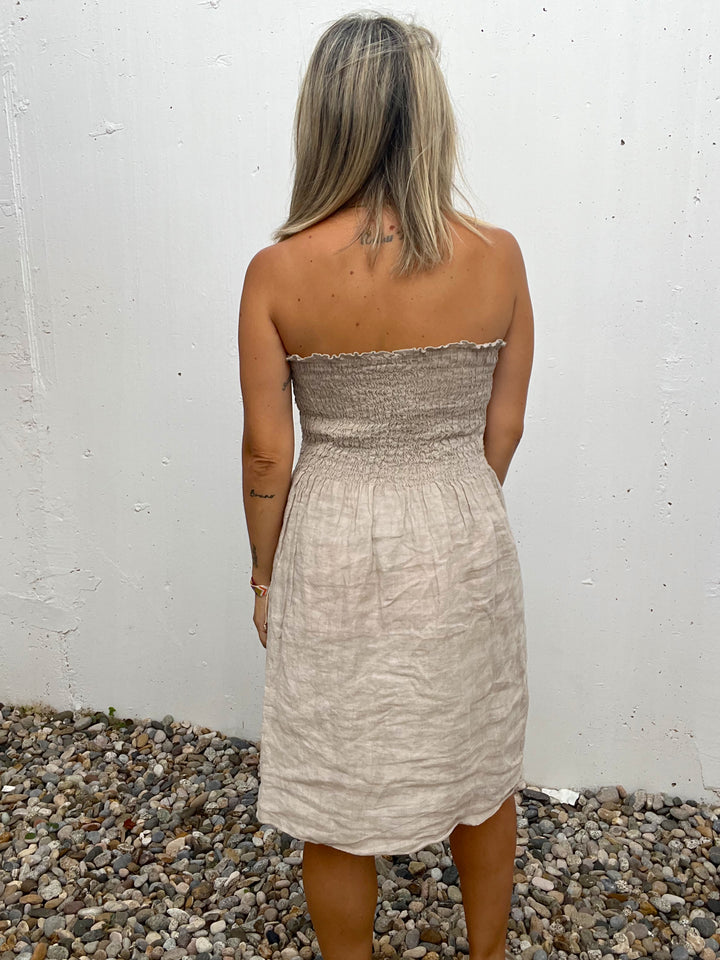 Vestido Lino Beige