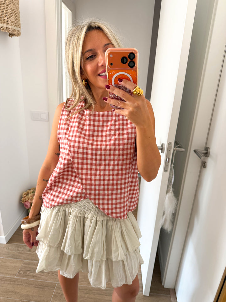 Blusa Vichy Nude