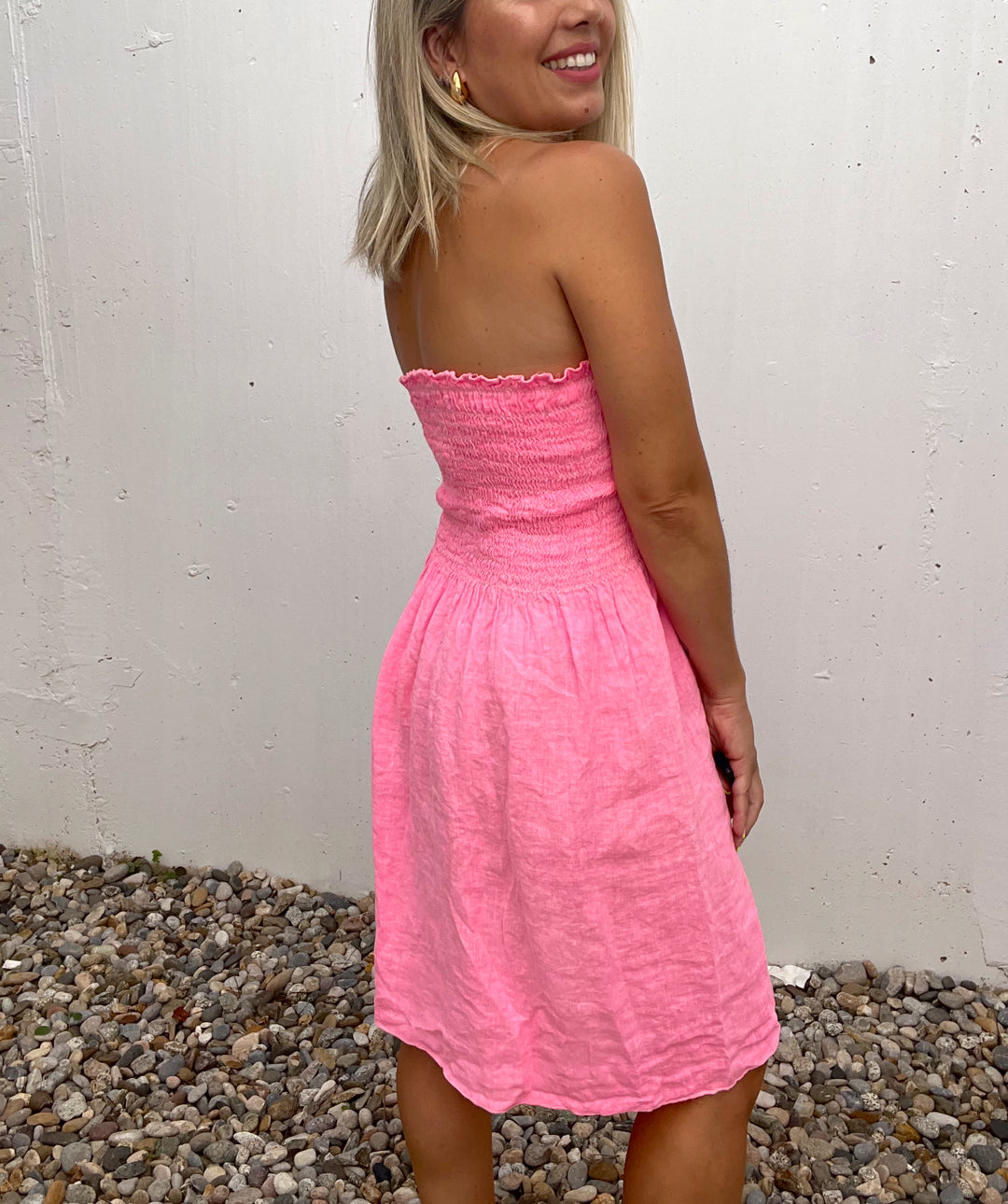 Vestido Lino Pink