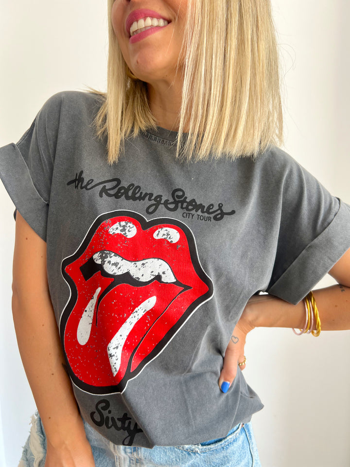 Camiseta Rolling Stones Grey