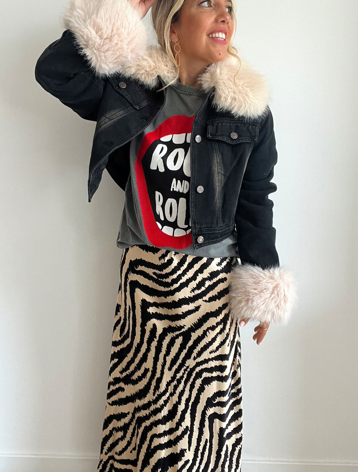 Falda Raso Zebra