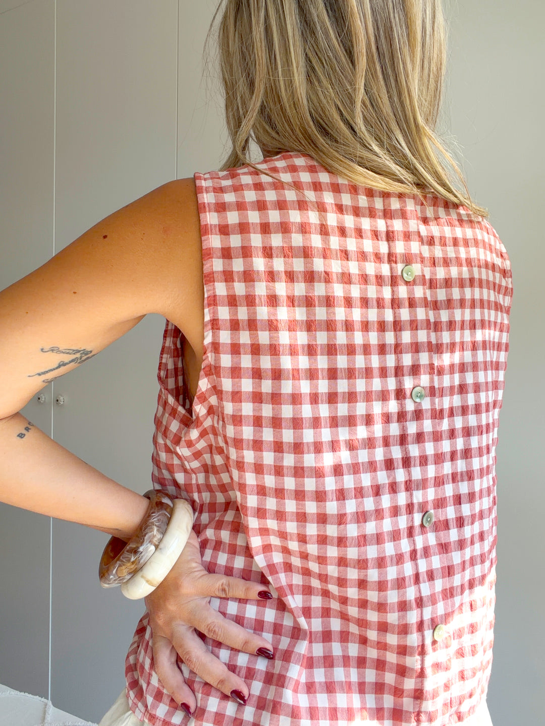 Blusa Vichy Nude