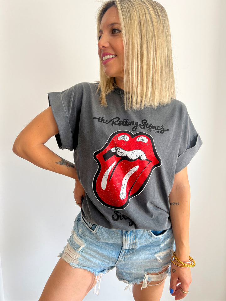 Camiseta Rolling Stones Grey