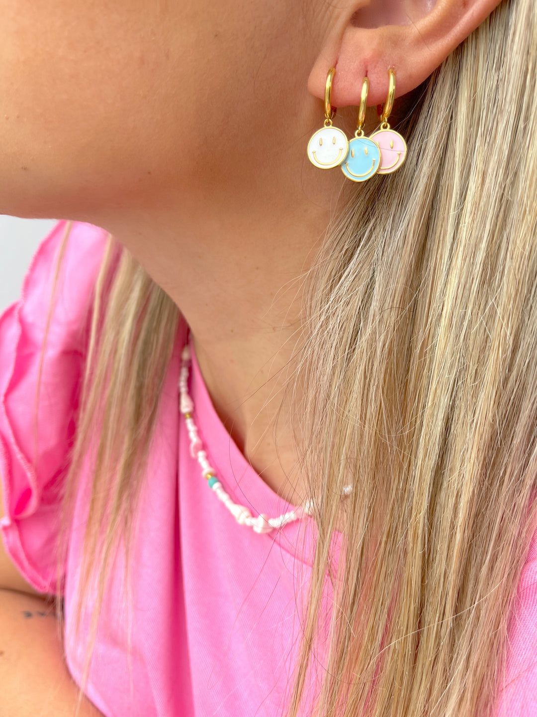 Pendientes Smiley Pink