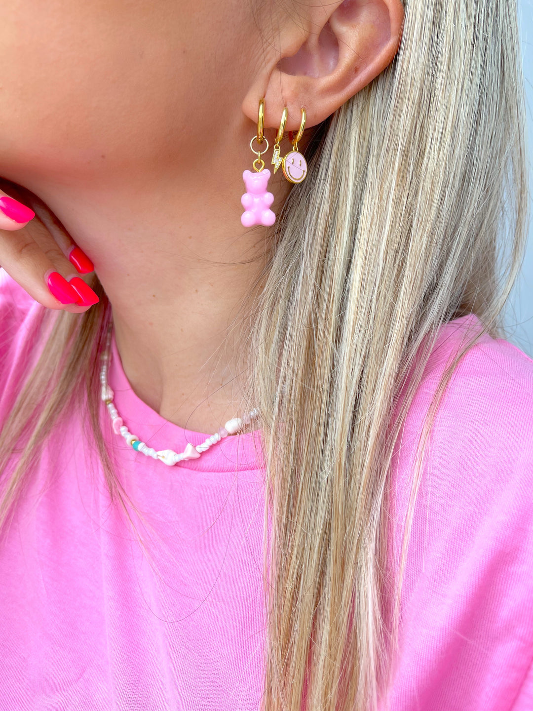 Pendientes Smiley Pink